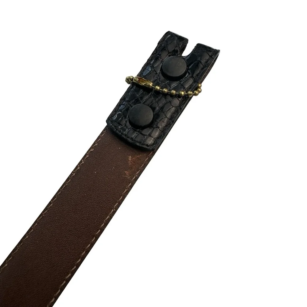 Bespoke Black Genuine American Alligator Mens Belt Size 38 NWOT